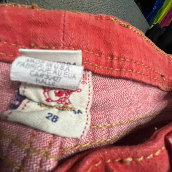 True Religion Halle Skinny Jeans Womens 28 Red Stretch Mid Rise Made in USA - Picture 8 of 9